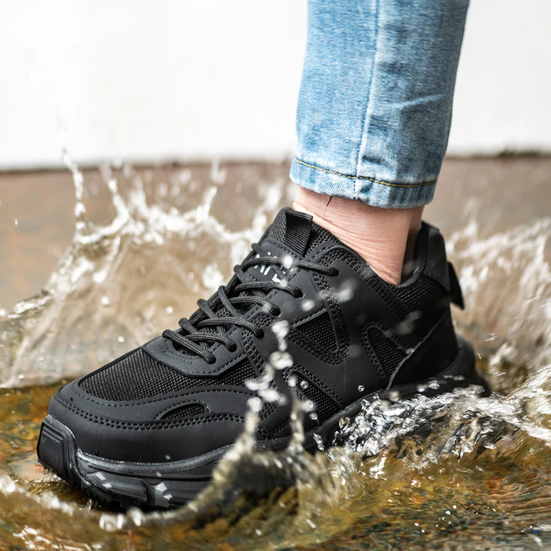 Jb rex steel cap sneakers try in wet situation how its sleepy is ?